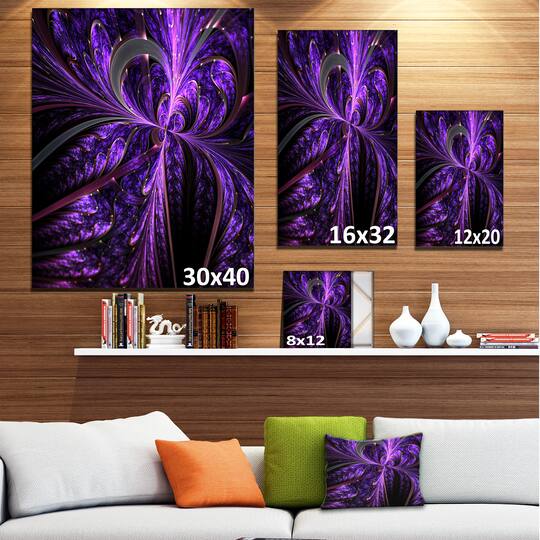 Designart - Embossed Dark Purple Floral Shapes